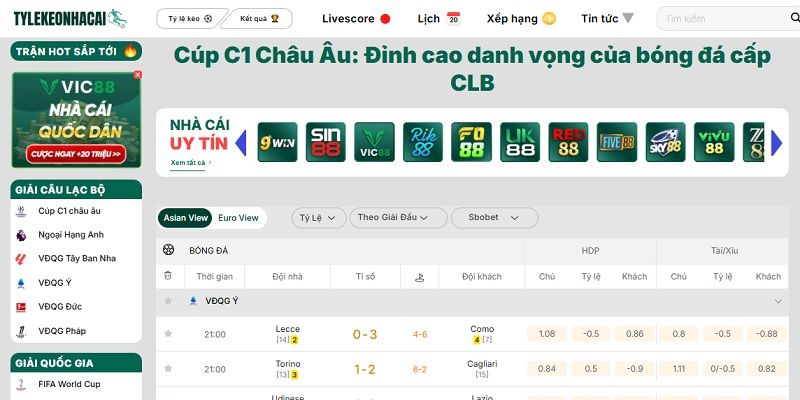 Các thao tác xem lịch các trận đấu đơn giản và dễ dàng Các thao tác xem lịch các trận đấu đơn giản và dễ dàng